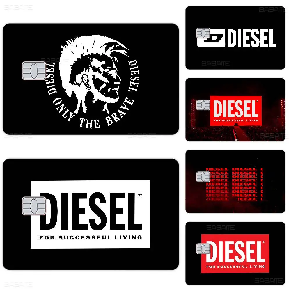 Fashion D-diesel Logo Fashion Matte Gold Silver Black Matte Film Skin Sticker Tape for Bank Credit Debit Card