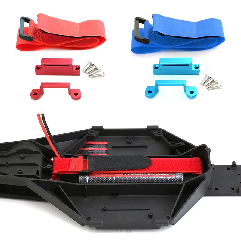 

RC Metal LOW CG Chassis Tall Battery Holder Mount Hold Down with Strap for 1/10 Traxxas Slash 2WD VXL Drag Slash Upgrade Parts