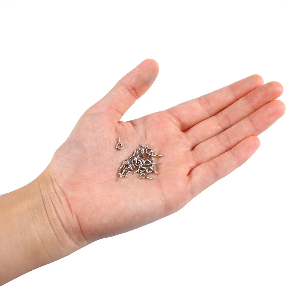 300 Uds. Alfileres de ojo de tornillo Mini joyería creativa colgante de tornillo para manualidades DIY hacer llaveros accesorios de joyería de moda de plata