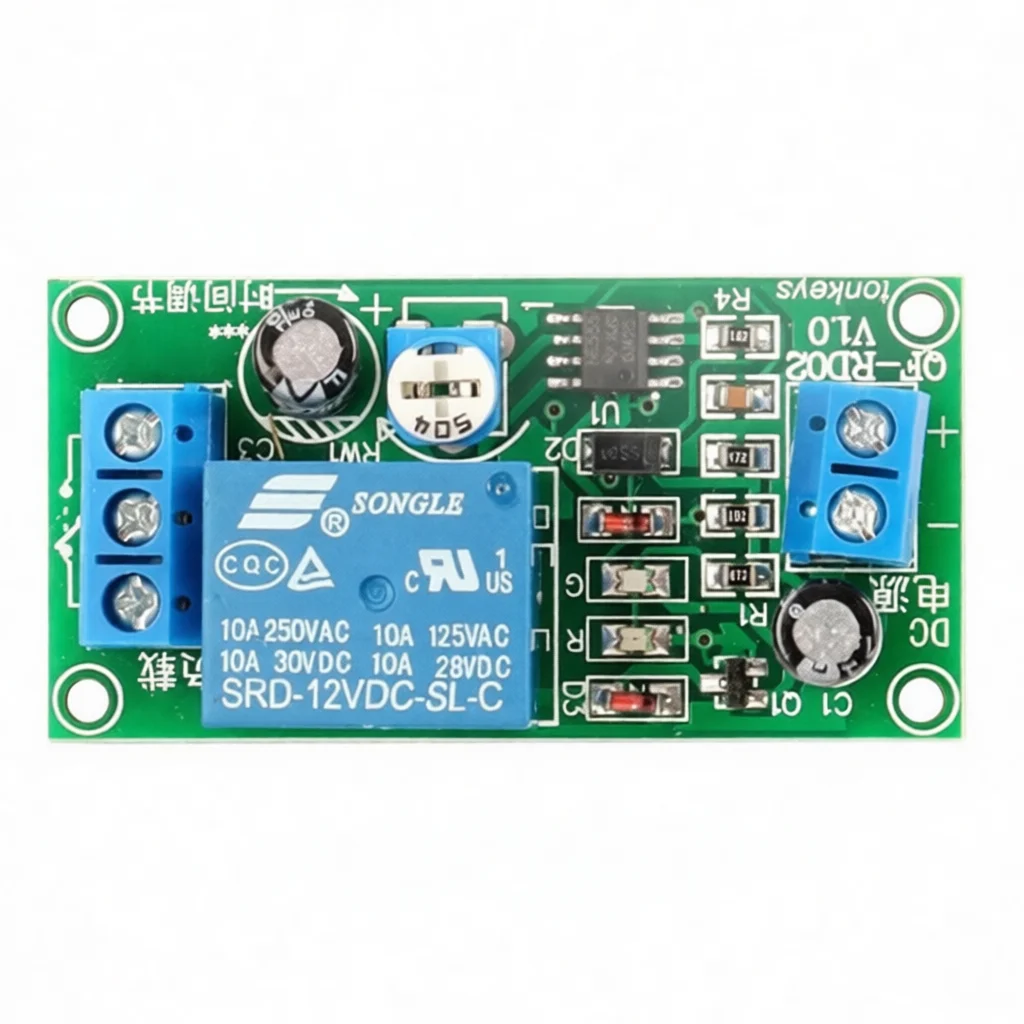 Adjustable Time Relay NE555 Module 12V Delay Switch Monostable Control Circuit Board Industrial Automation Electrical Device