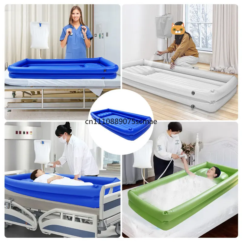 High-end fashion inflatable folding bathtub for elderly, paralyzed patients, and standing training
