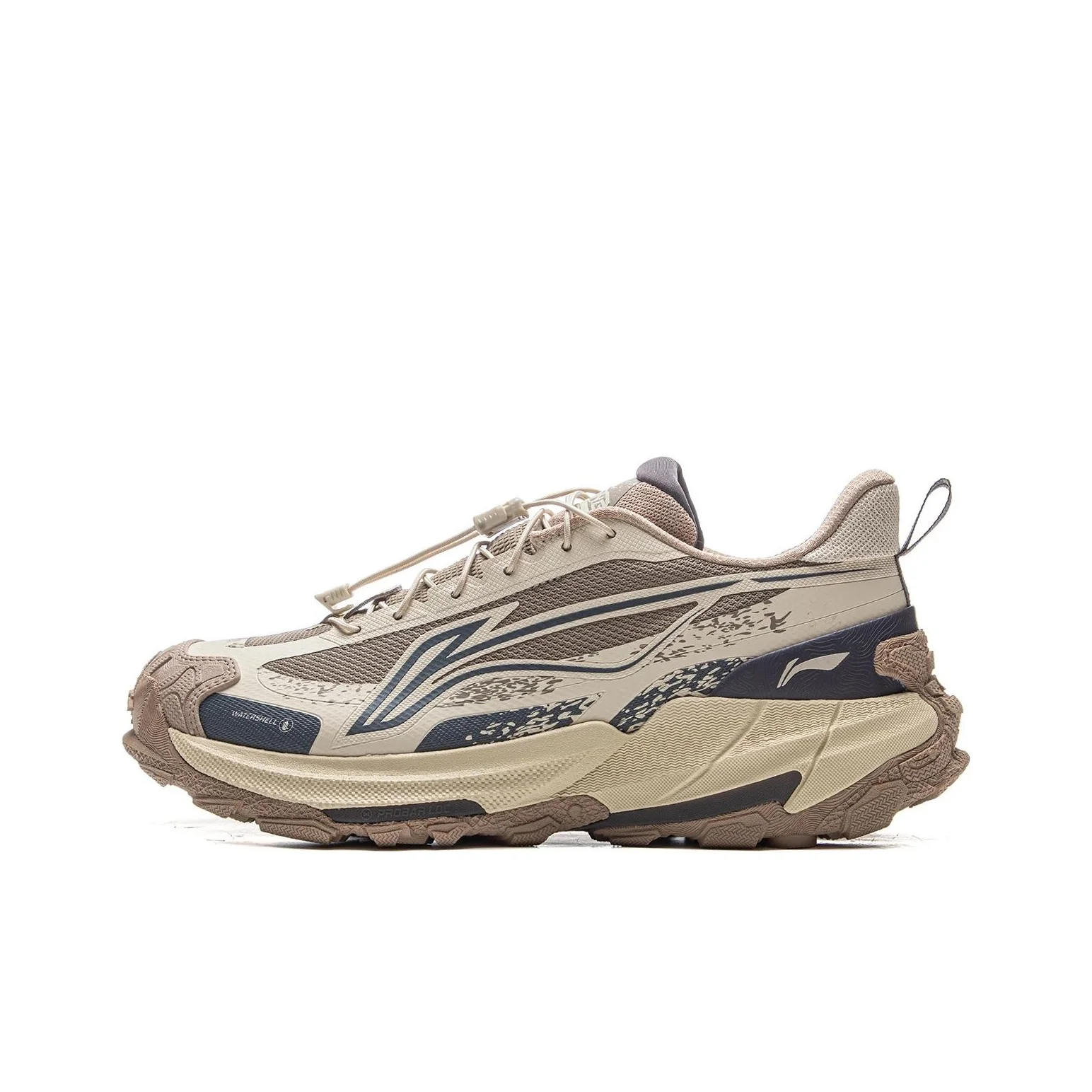 Li Ning Outdoor Counterflow Cushioning Low top Outdoor Hiking Shoes Unisex Taupe AHTU005-3