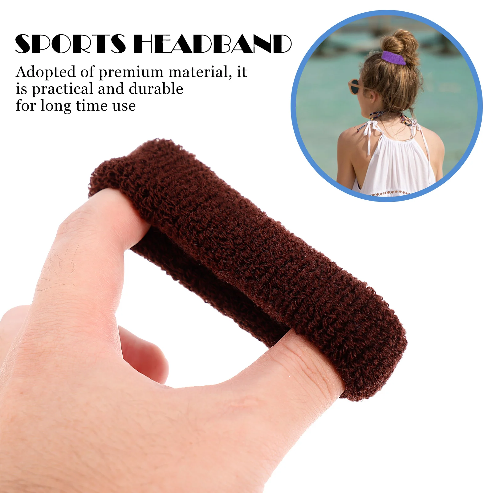 24 Pcs Elastic Headband Moisture-wicking Sweat Thicken Flexible Sweatband Running Plush Exercise