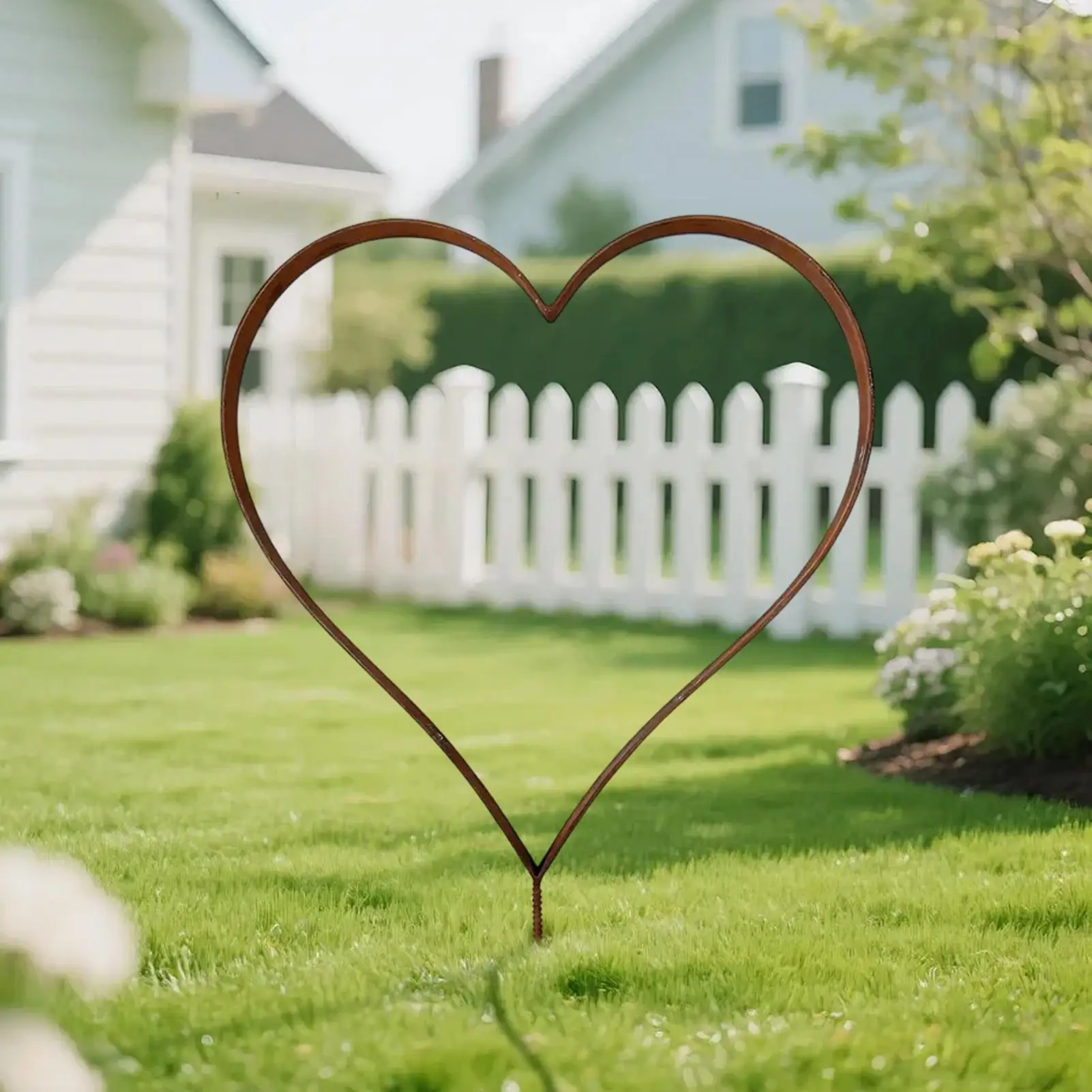 Metal Heart Garden Stakes Heart Shaped Outdoor Stake Decor Inserted Ornament Ground Ornaments For Front Yard Patio Porch