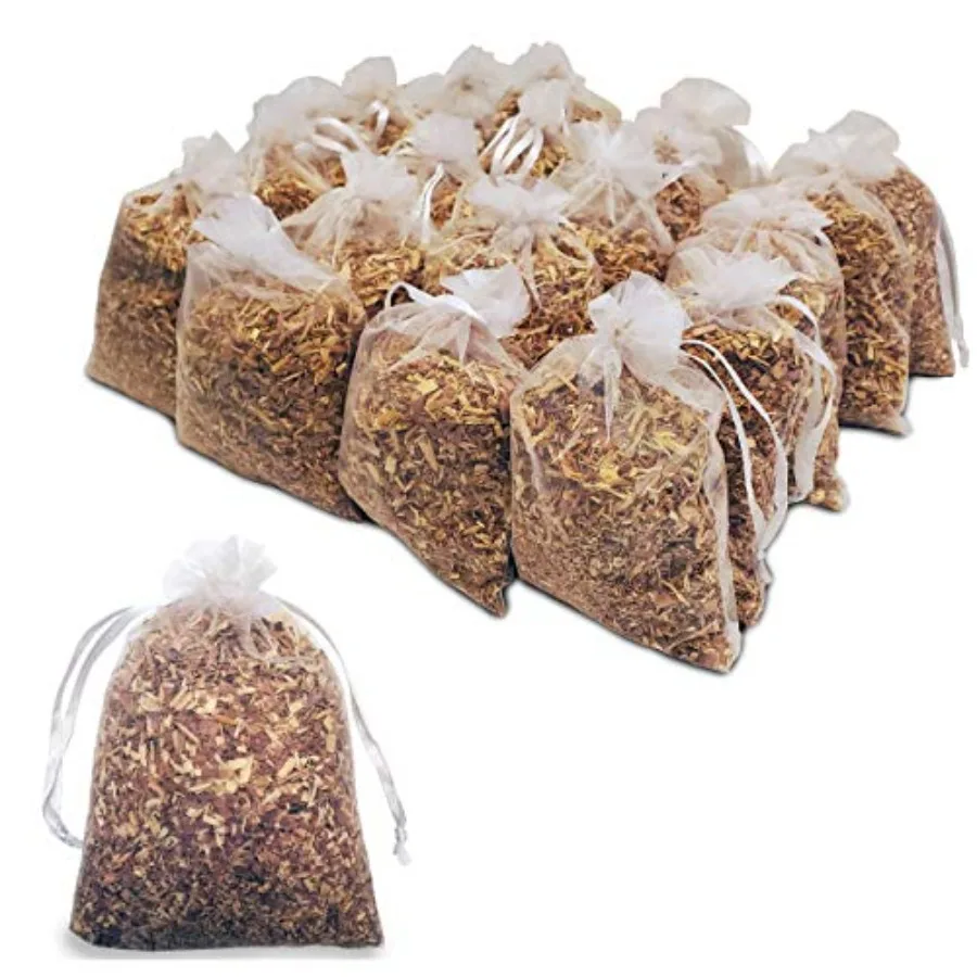 

20 XL Cedar Sachet Bags Nature's Natural Deodorizer Home Fragrance Fresh Western Red Cedar Chips Sachet for Shoes Clothes Stora