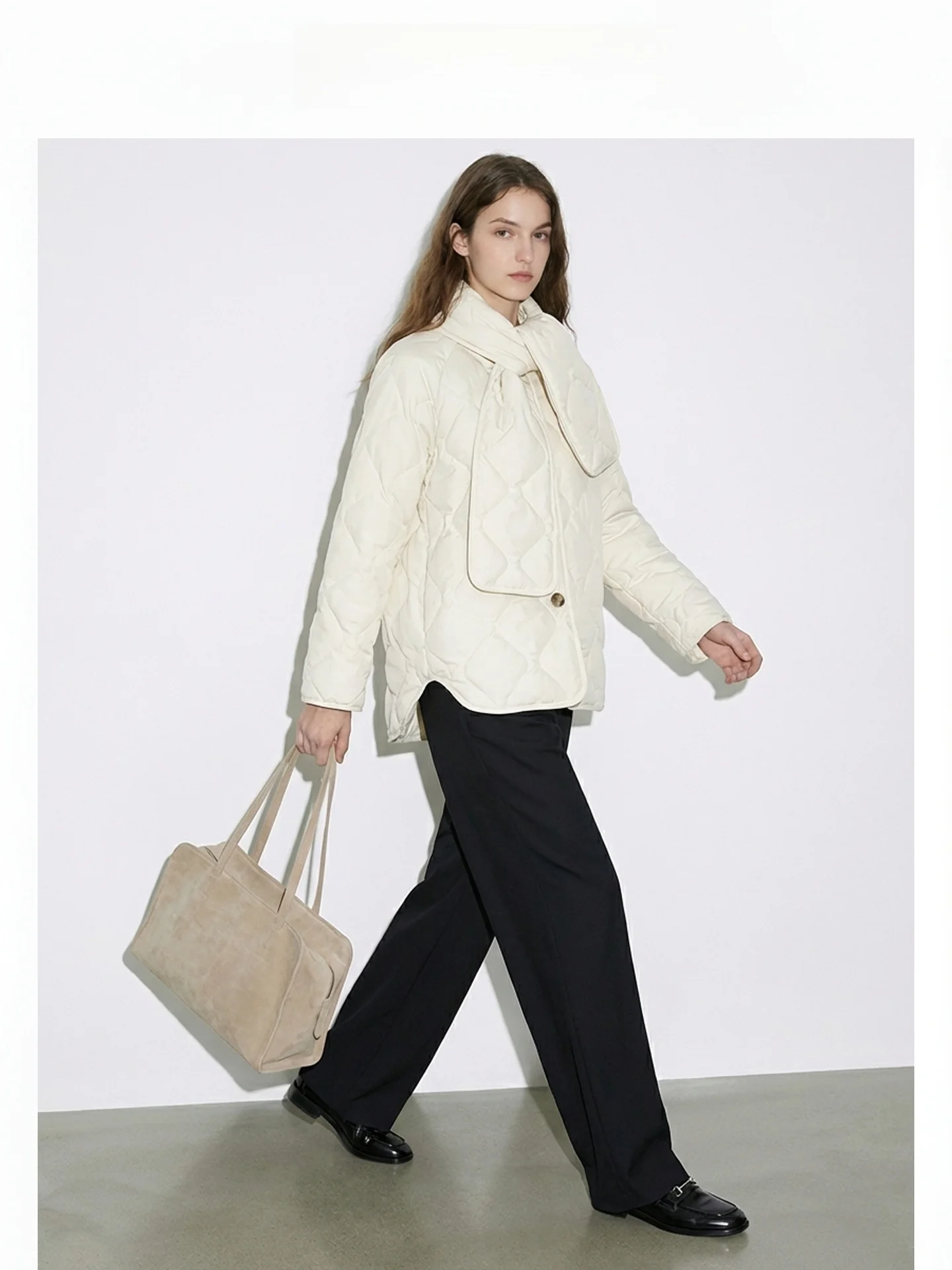 

Commute Warmth High nce down Jaet Women's Scarf Sle White Du down Puffer Coat Winter New Arrival Faionable