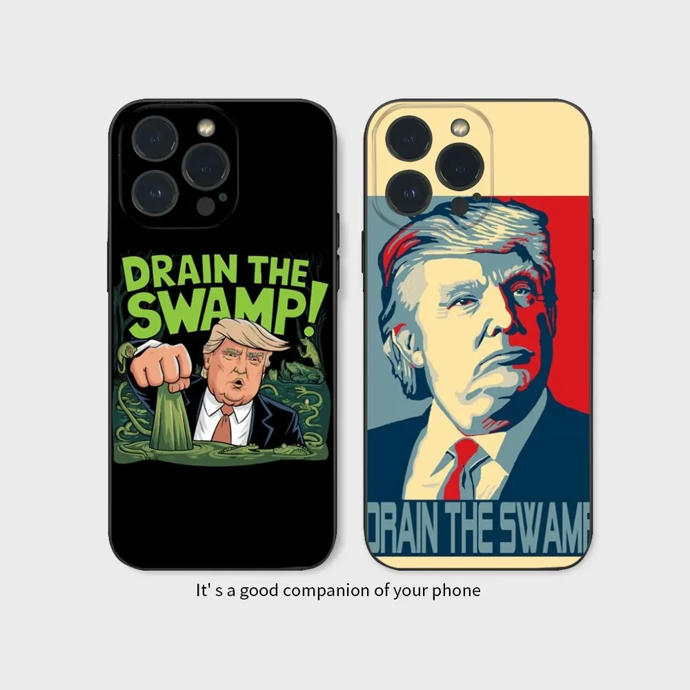 Drain The Swamp2024 Trump Phone Case For IPhone16 15 14 13 12 Mini 11 Pro XS Max X XR SE5 6 7 8 Plus Soft Silicone Cover