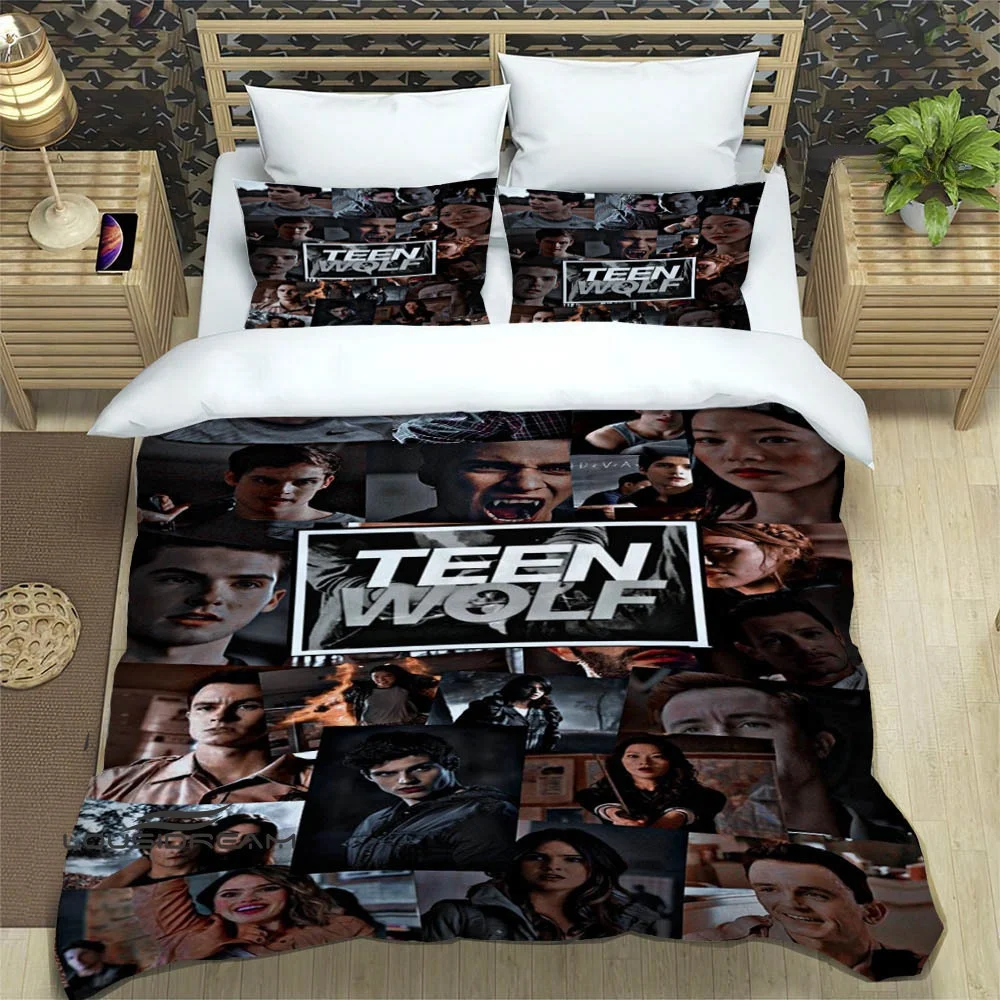 الأزياء المسلسلات التلفزيونية في سن المراهقة الذئب طقم سرير واحد التوأم كامل الملكة الملك الحجم طقم سرير الكبار طفل غرفة نوم غطاء لحاف مجموعة المنسوجات المنزلية