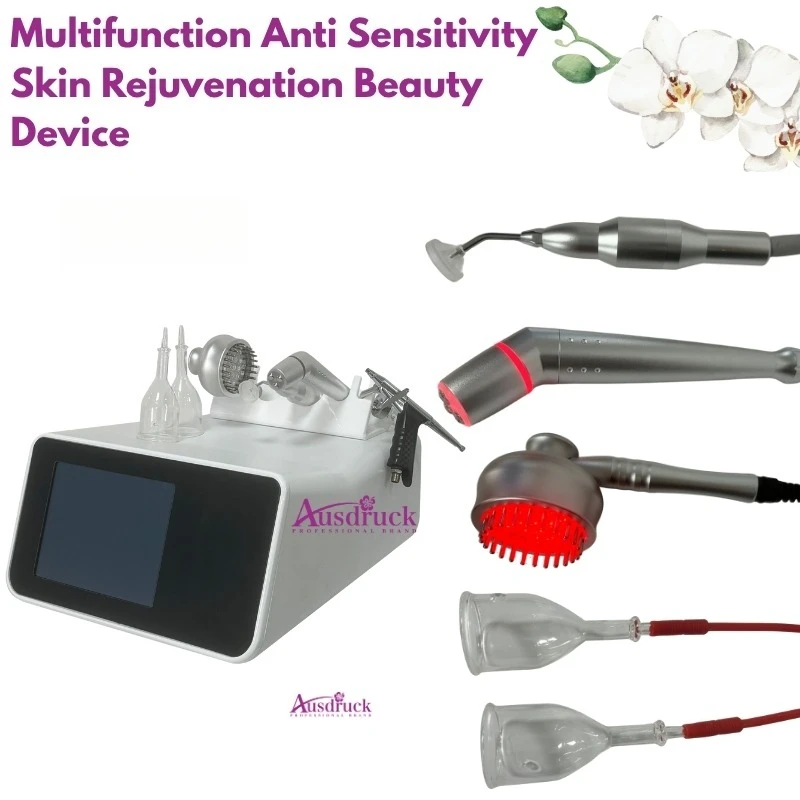 آلة حقن الوجه بالأكسجين مكركركرنت متعددة الوظائف مع رذاذ تدليك الضوء الأحمر وجهاز شد الجلد