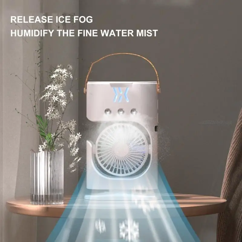 27RB USB Recargable Desk Ban Fan Energy Waving Camping Viaje Humidificando Textura plástico para acampar aire libre