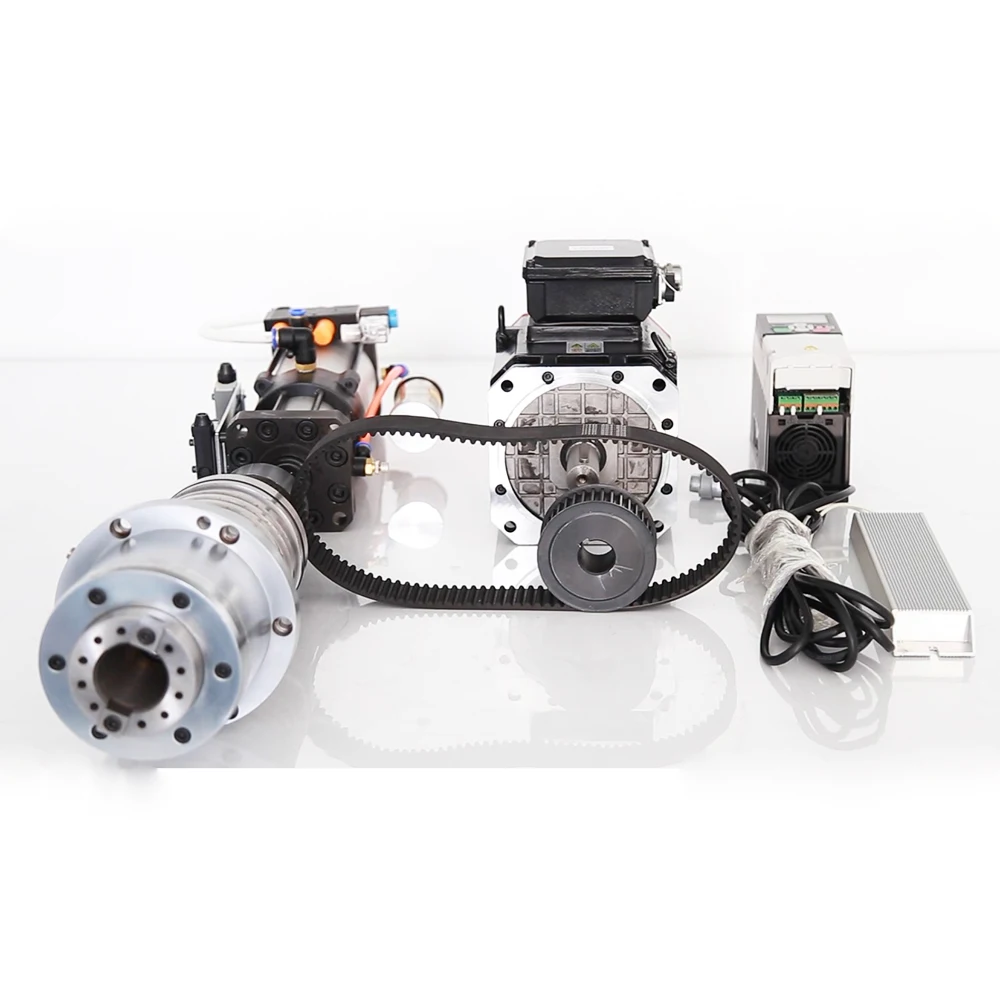 BT40 Belt Driving Spindle 120mm 6000rpm - Center Hole Coolant Through & Outer Water Channel