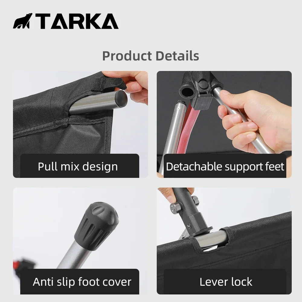 TARKA Portable Camping Cot Lightweight Collapsible Sleeping Bed Tourist Hiking Backpacking Foldable Tent Bed Outdoor Single Beds