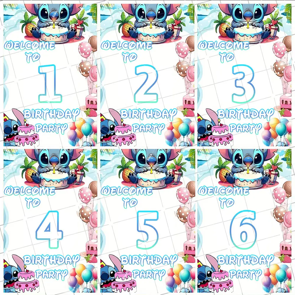 

Cartoon Lilo&Stitch Tropical Beach Child Birthday Party Background Decoration Gifts Baby Shower Door Cover Banner Supplies Props