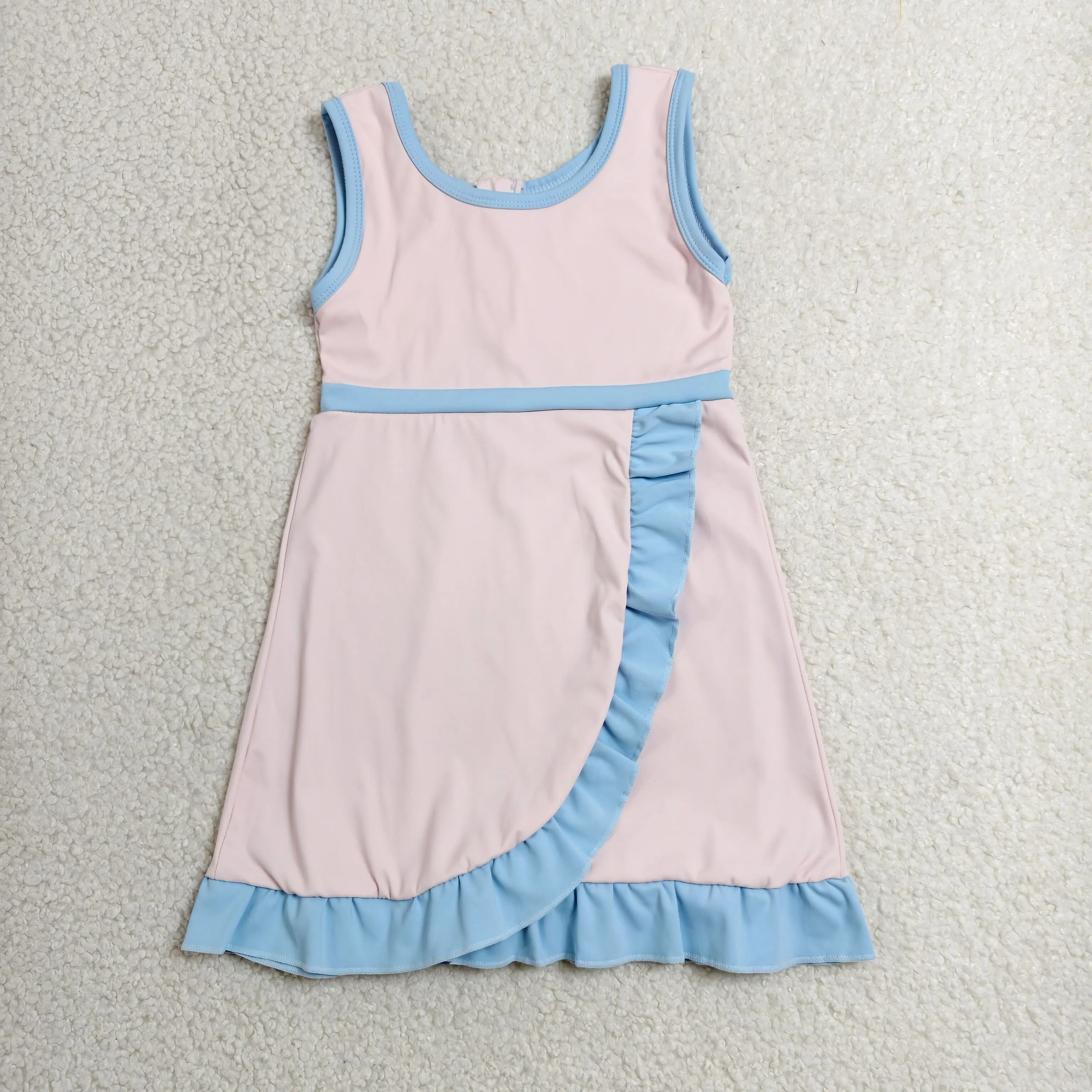 Baby Yoga Clothing - ベビーガールアクティブウェア、幼児キッズノースリーブフリルスカートショーツ、幼児用スコート、ヨガピンクドレス、サマーウェア卸売