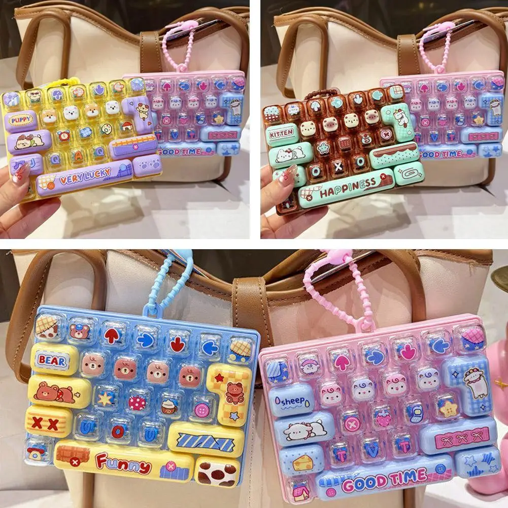 26 Gitter Spielzeug-Clicker-Schlüsselanhänger, Stressabbau-Tastatur-Schlüsselanhänger, Dekompressions-Fidget-Spielzeug, Rucksack-Anhänger, Charms, Geschenk – Detail 10