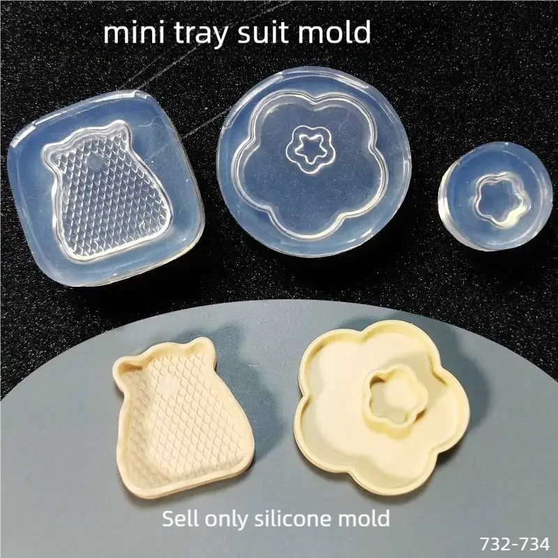 DIY Handcraft mini tray suit mold Epoxy Resin Mold Food Play Miniature Pinching Mould Epoxy Resin Mold UV Resin Moldse