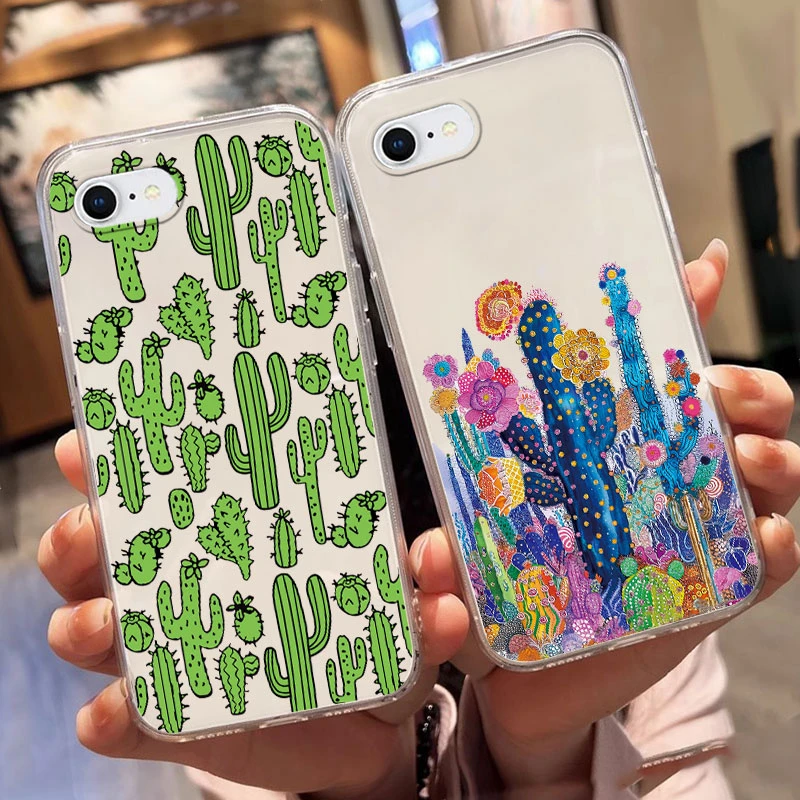 For IPhone 6 6S 8 6 Plus XR X XS XS Max SE 2022 SE 2020 7 8 Plus 7 Plus Phone Case Luxury Flower Plants Artistic Clear TPU Shell