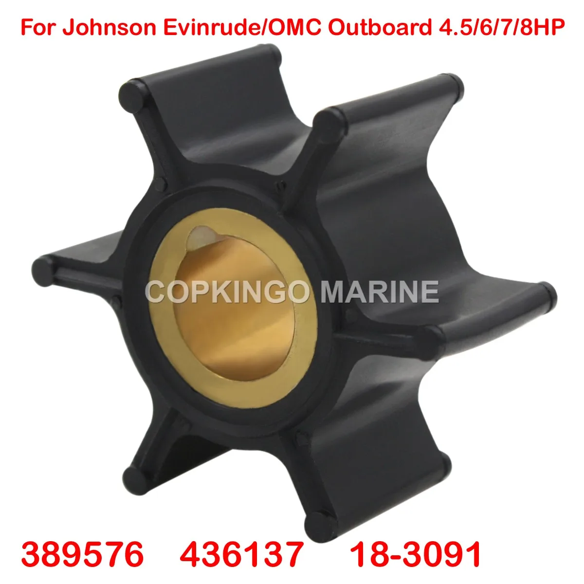 

Boat Water Pump Impeller for Johnson Evinrude OMC outboard 4HP-8HP 389576 18-3091 500358 9-45214