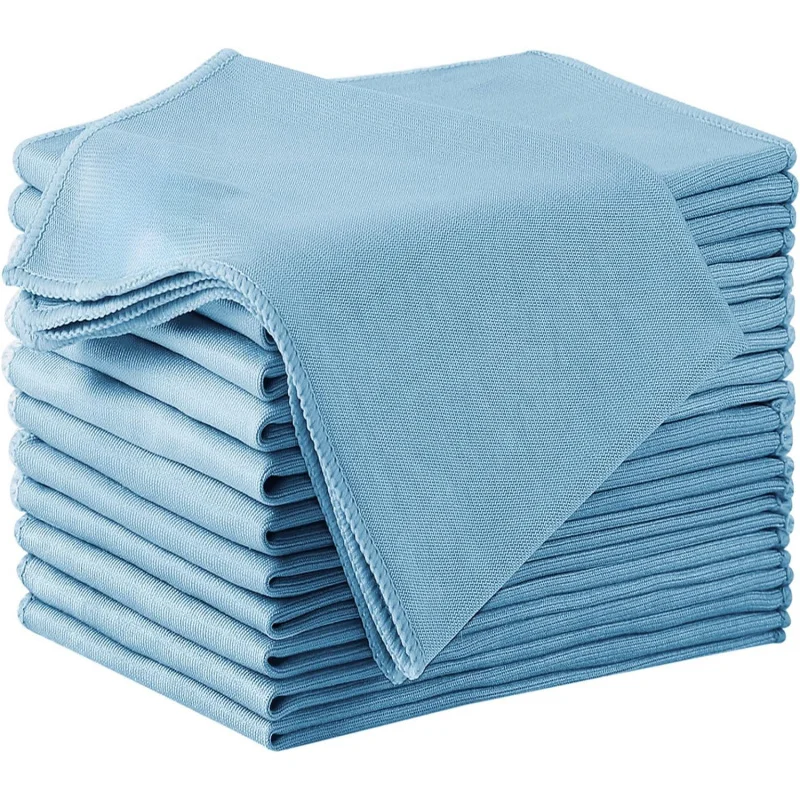12Packaged Extra Large Microfiber Glass Cleaning Cloth - Super Absorbent，Lint-free and traceless，Independent Packaging，Suitable