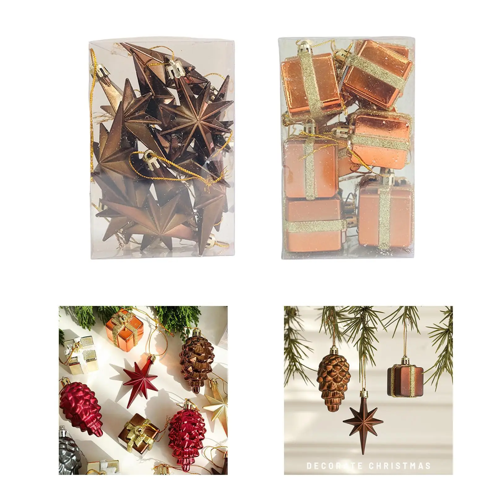 12Pcs Christmas Hanging Pendants Decorations for Holiday Living Room Window