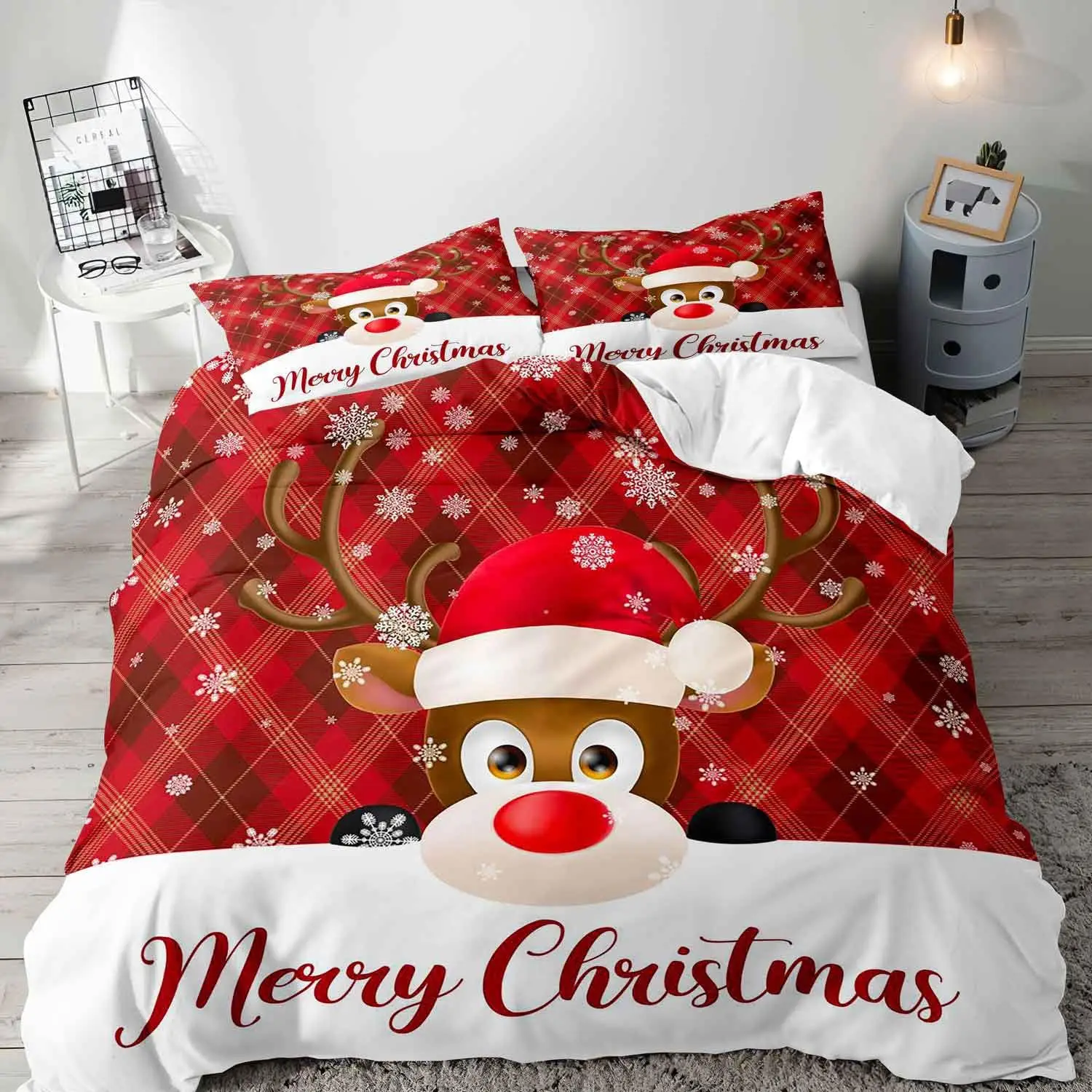 2/3pcs bedding set Digital Print Comfortable Duvet Cover for Home Bedroom Decoration, 1 Duvet Cover and 2pillowcase with Zippers
