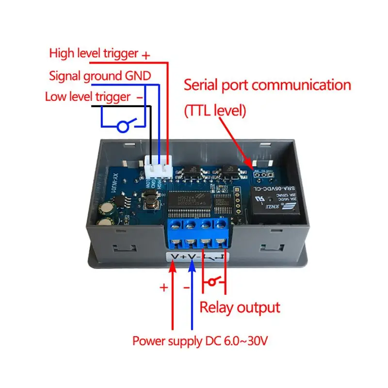 XY-WJ01 Delay Module With Digital LED Dual Display Cycle Timing Circuit Sw