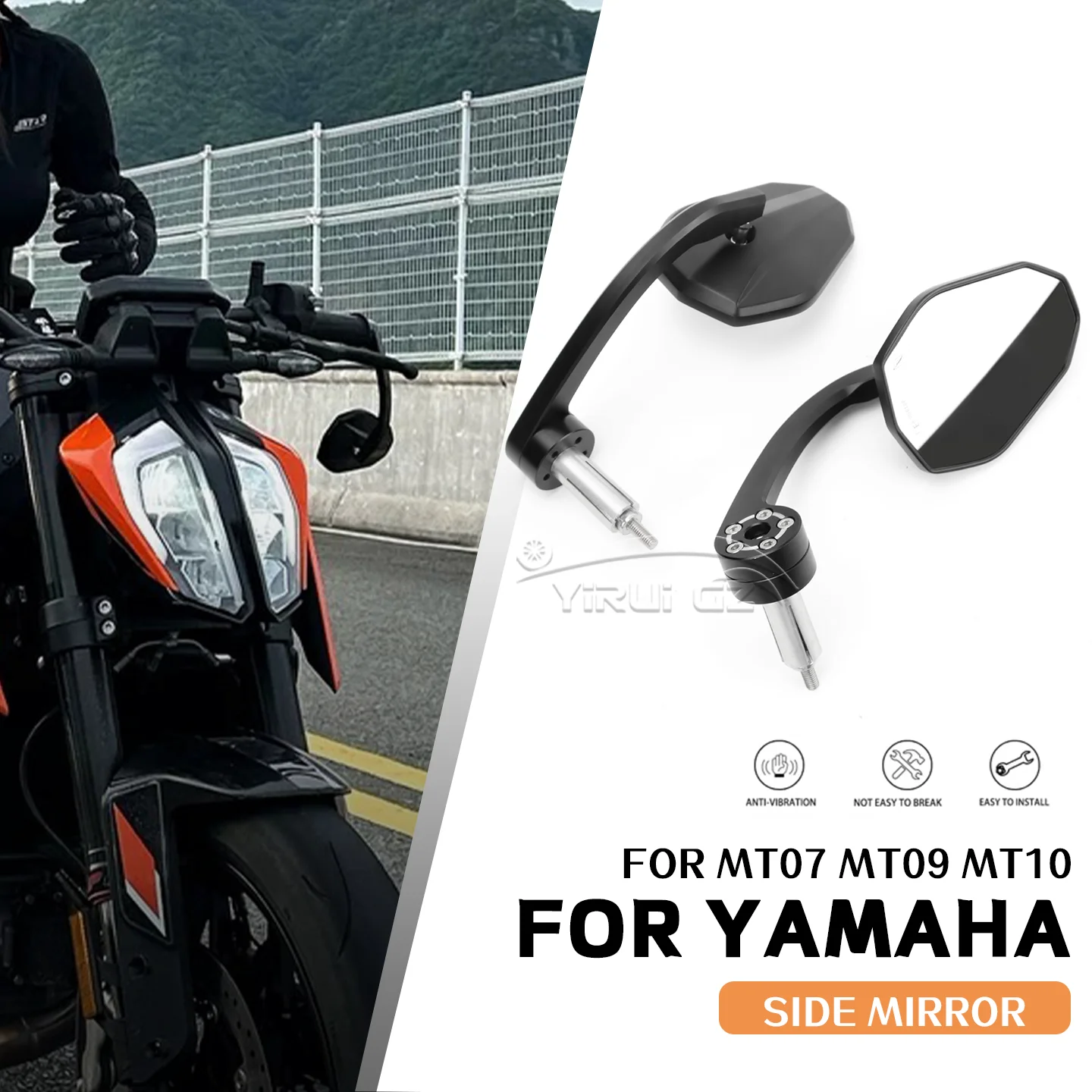 

Зеркало на конце руля мотоцикла, боковое зеркало заднего вида с широким зрением для YAMAHA MT07 MT09 MT10 MT07 MT09 MT10 MT07 MT09 MT10