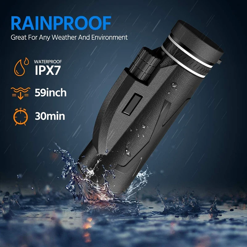 

A57T Monocular Telescope, 80X100 High Power Prism Monocular HD Dual Focus Scope Portable Waterproof Fogproof Telescope