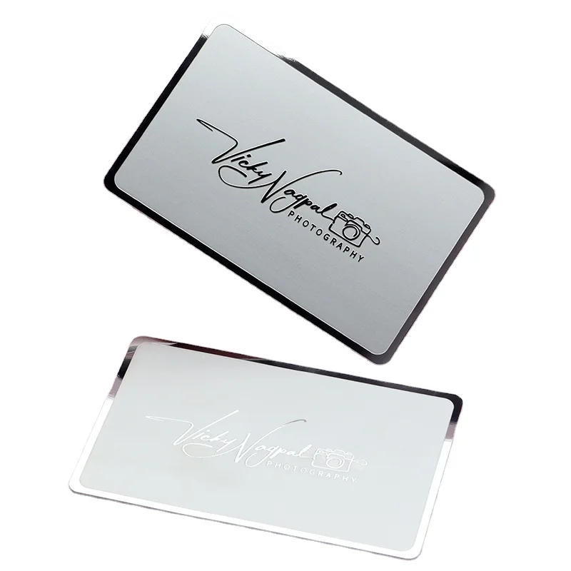 

pieces-Custom.silver mirror metal business cards custom mirror stainless steel cards Custom Metal Business Cards