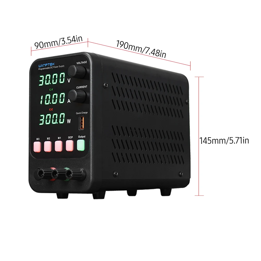 مصدر طاقة تيار مستمر متغير من وانبتك 30 فولت 10 أمبير مع شاشة رقمية قابل للتعديل ومصدر طاقة منظم CV CC