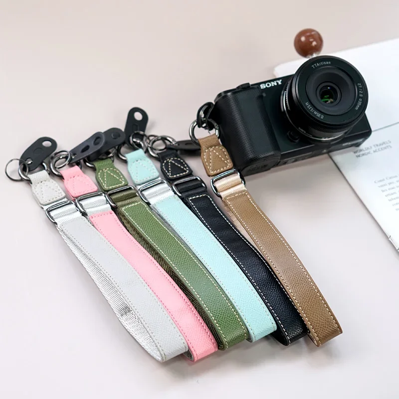 For Sony ZVE10 ZV1 A6400 Canon G7X G3X G1X Adjustable Camera Hand Strap Wrist Strap Universal Mirrorless Man-made Leather Strap