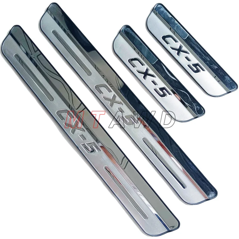 لمازدا CX-5 CX5 KF KE 2025 2024 2023-2011 ملحق الفولاذ عتبة باب السيارة ركلة لوحة بالية حامي غطاء الكسوة الحرس دواسة #6