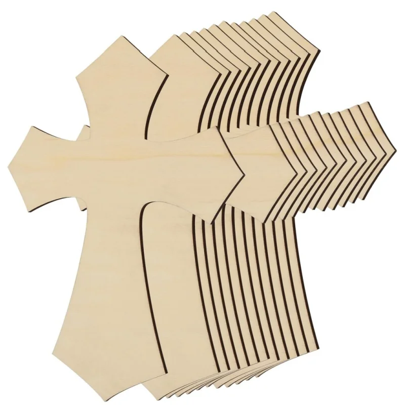 

100pcs/pack Wooden Cross Unfinished Wood Cross Wood Cutout Cross Decor for Crafts Halloween Christmas Decorations DIY Project