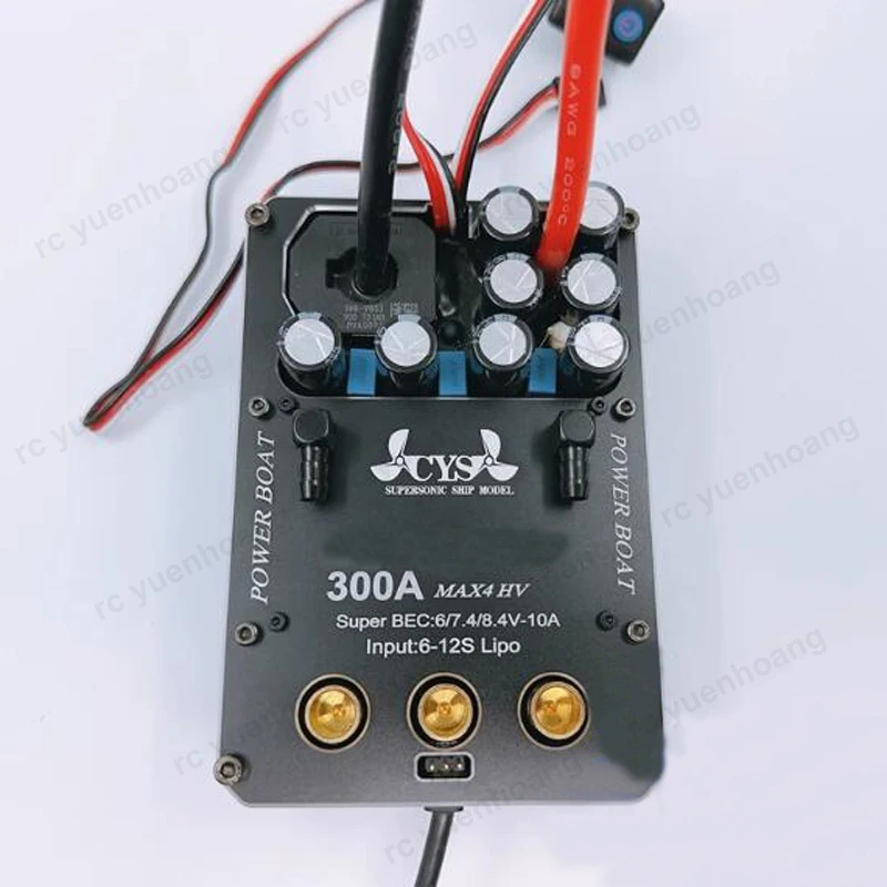 Hobbywing controlador de velocidade sem escova para RC carro barco, Max4 modificado, 300A, ESC com Super BEC 6, 7.4 V, entrada 10A 6-12S, 1pc