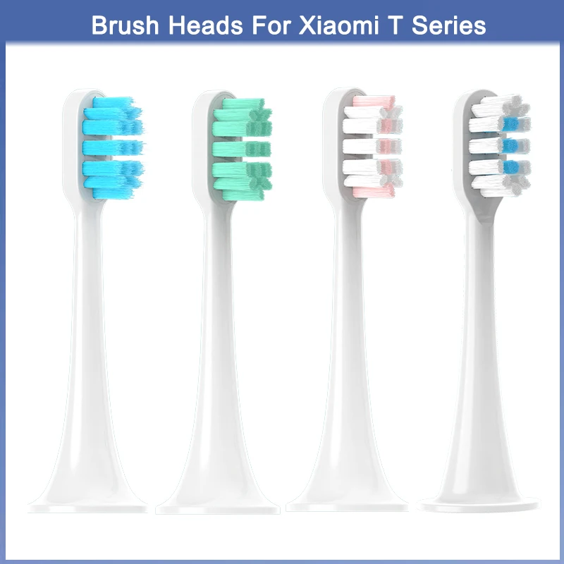 4 Pcs Replacement Brush Heads For Xiaomi Mijia T300/T500/T700 Electric Toothbrush Heads Soft Bristle Brush Heads With Dust Cover