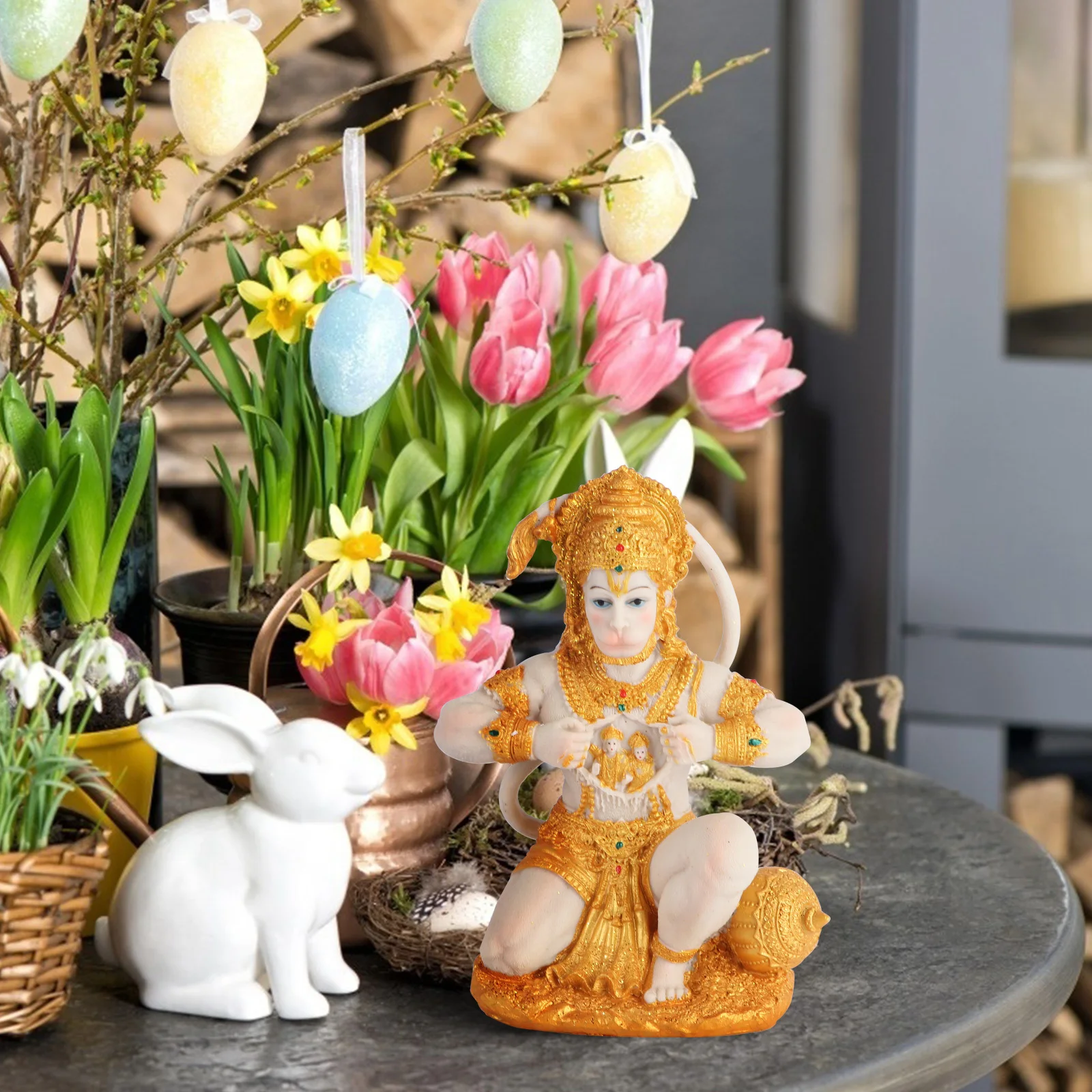 Estatua de mono Buda Hanuman, decoración de escritorio de estilo del sudeste asiático de resina, adorno para el hogar, decoración de oficina, adorno para el hogar