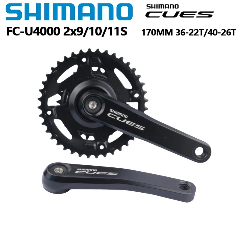 Shimano CUES U4000 Crankset 170mm Double 36-22T 40-26T Chainring 2x9S 2x10S 2x11Speed Square Axis Hole Chainwheel MTB Bike Part