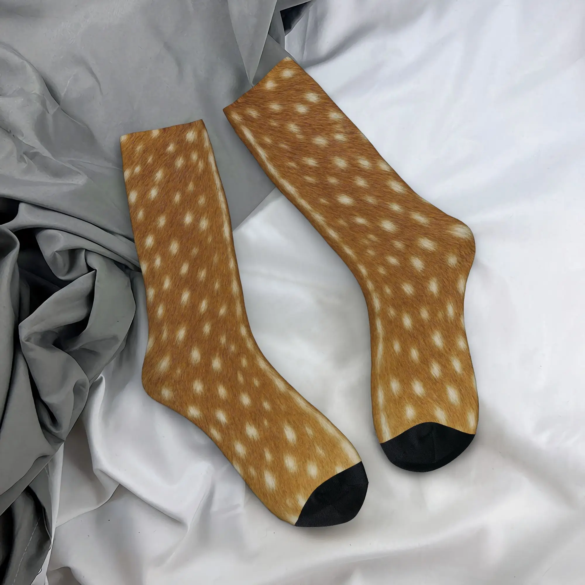 Brown Base Light Antelope Spot Socks Accessories For Men Women  Skateboard Socks Super Soft Wonderful Gifts