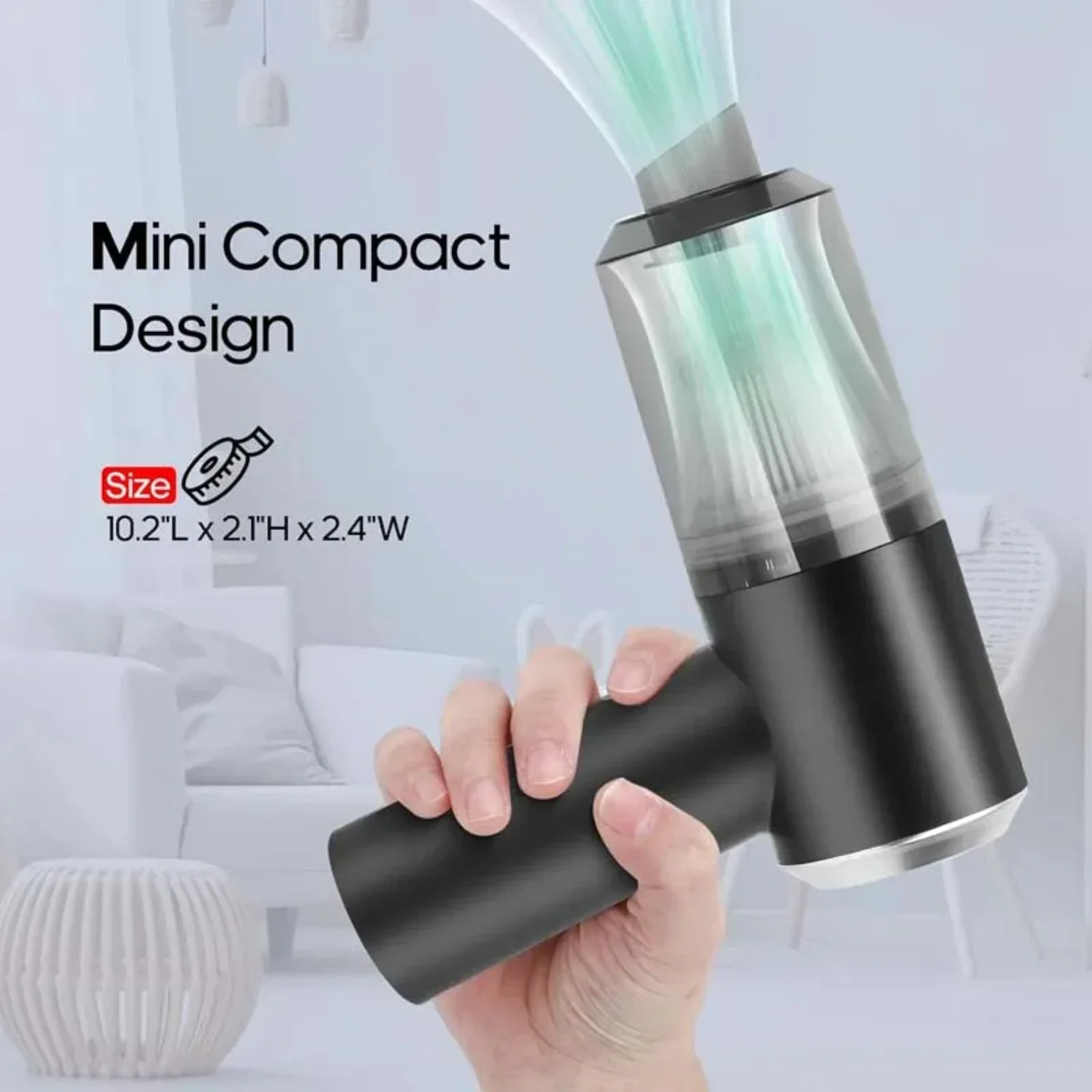 Compact and Efficient Mini Wireless Wet and Dry Vacuum Cleaner with Powerful Suction - Convenient USB Charging - Ideal for Quick