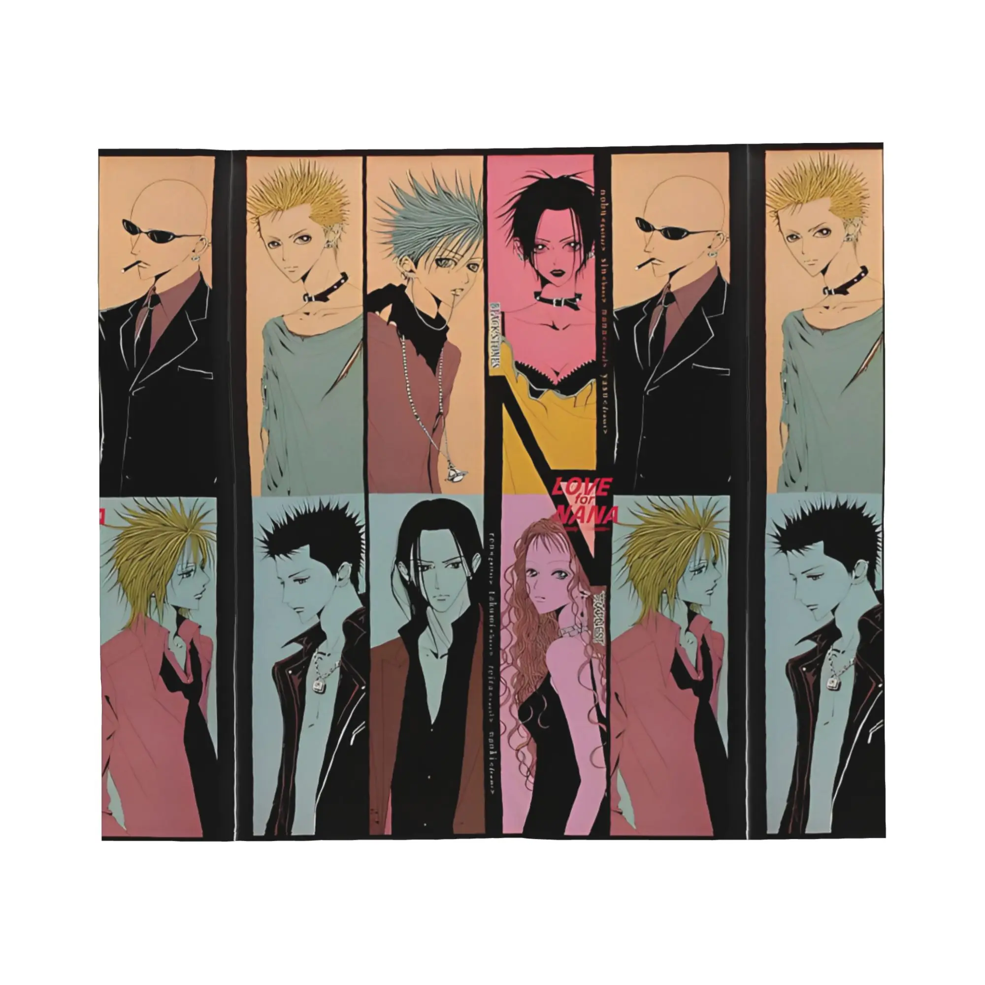 Nana The Black Stones and Trapnest Band Spread Knitted Blankets Anime Fleece Throw Blanket Summer Air Conditioning Bedspreads