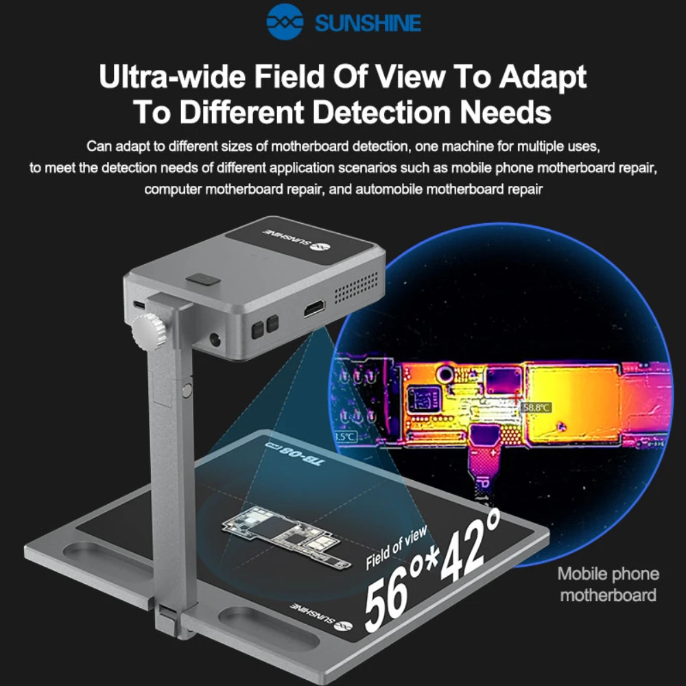 SUNSHINE TB-08 Pro Dual Light Direct Connection Rapid Diagnosis Camera Infrared PCB BGA Motherboard Maintenance Thermal Imaging