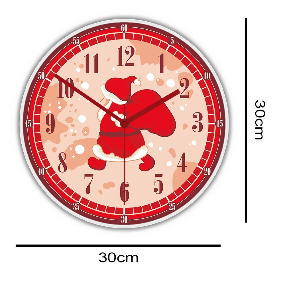 Santa Claus With Gift Bag Luminous Wall Clock For Nursery Kids Room Christmas LED Lighting Home Decor Wall Clock Glow In Dark