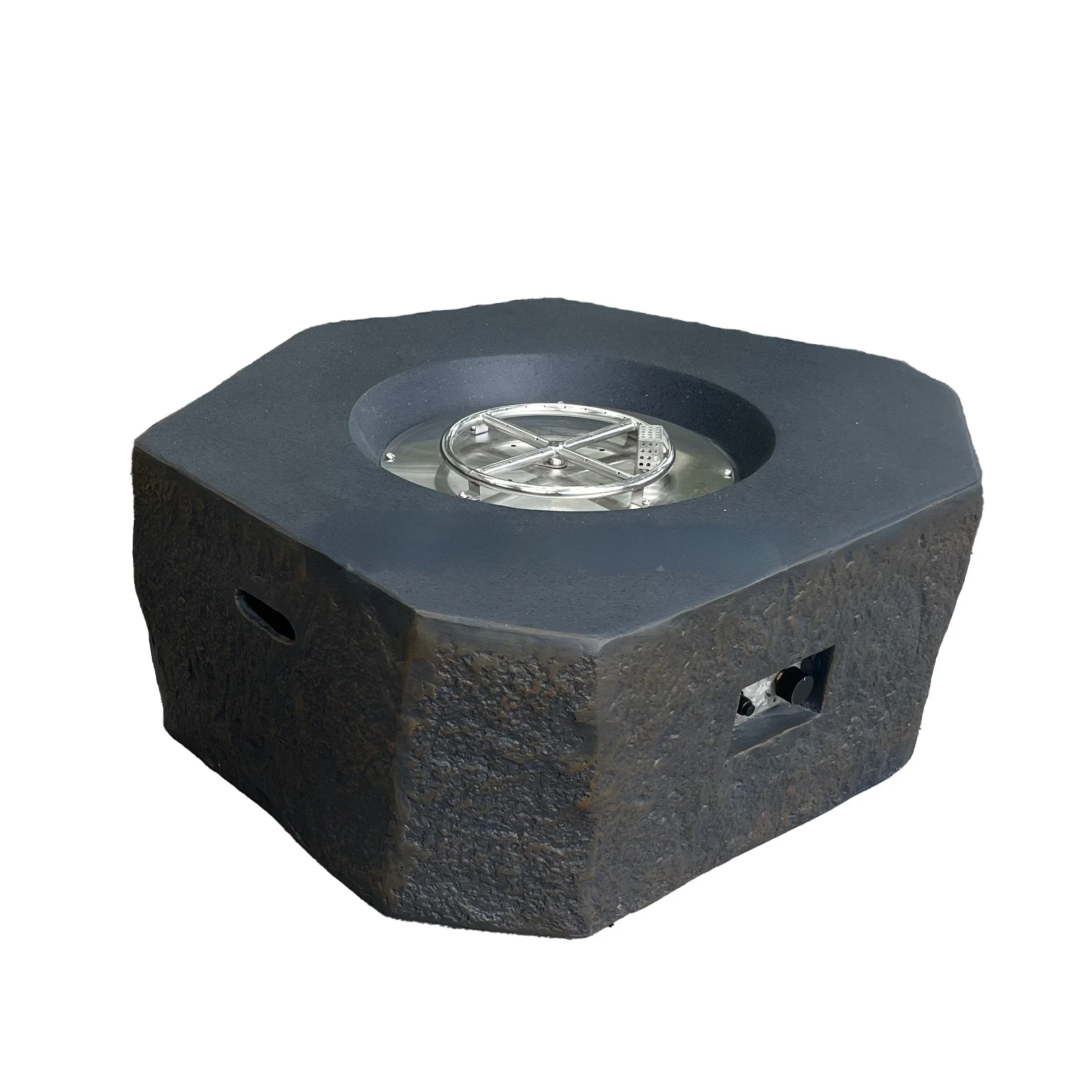 Outdoor Terrace  Concrete table Modern Propane Fire pit Table