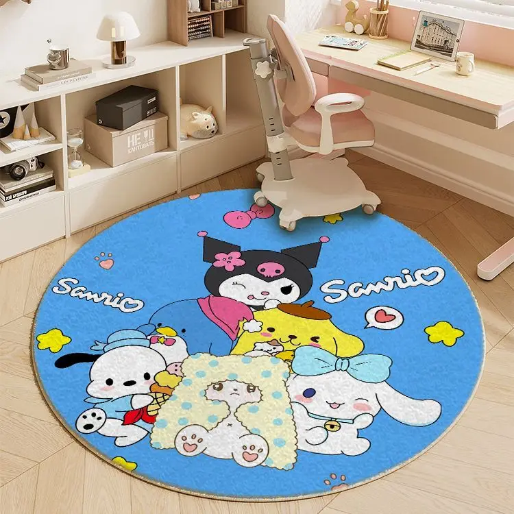 Sanrio Cartoon Kuromi Home Large Area Plush Living Room Kitchen Rug Melody Cinnamoroll Girl Bedroom Cute Decoration Carpet