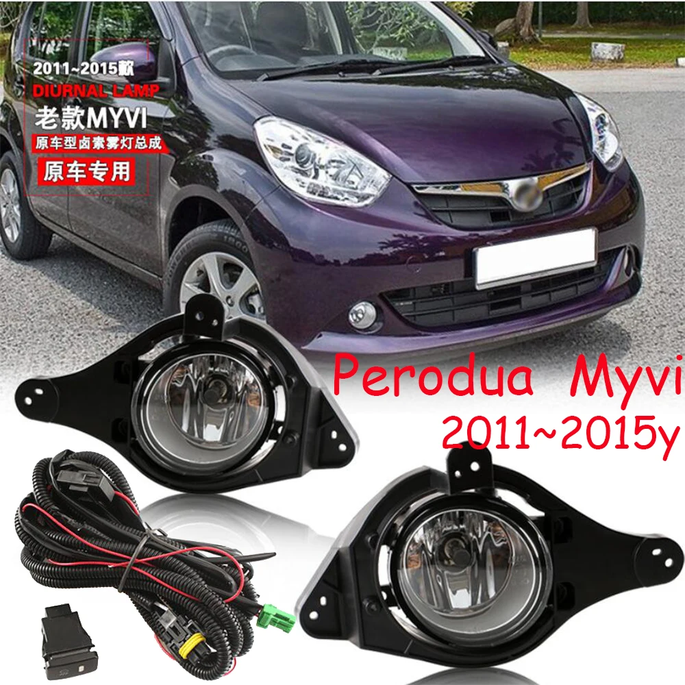 Car Bumper Headlight For Perodua Myvi Fog Light 2011~2015y Halogen Bulb 4300K Wire Of Hanress Headlamp For Myvi Fog Lamp