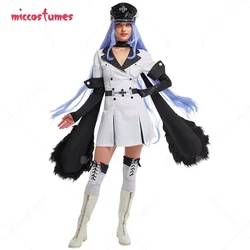 Women's Esdeath Cosplay Costume Uniform Dress with Belt Hat Stockings
