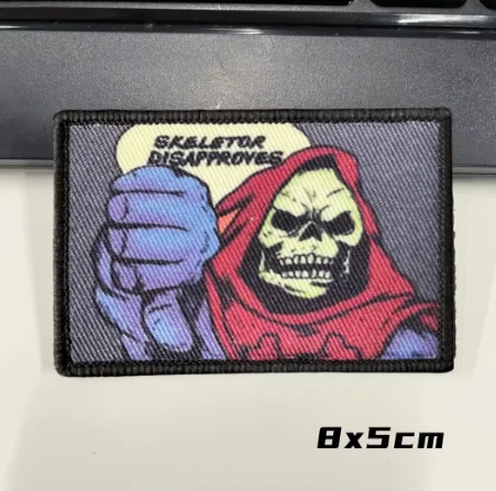 

SKELETOR DISAPPROVESSQHZ Death Skull Morale Badge Printed Patch Weaving Tactical Armband Military Backpack Clothing Stickers