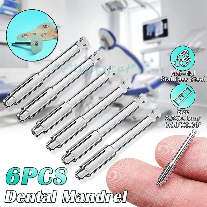 6Pcs/Set new Dental Mandrel Burs Rotary Tool High-speed into 2.35mm Low-speed Conversion Head Fit RA Shank For/3M Polishing Disk