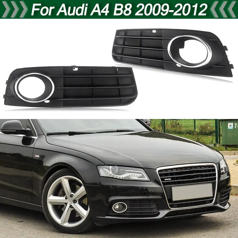 1 paire de phares antibrouillard pour pare-choc avant de voiture, couvercle de calandre inférieure pour Audi A4 B8 2008 2009 2010 2011 2012 8K 0807681 8K 0807682