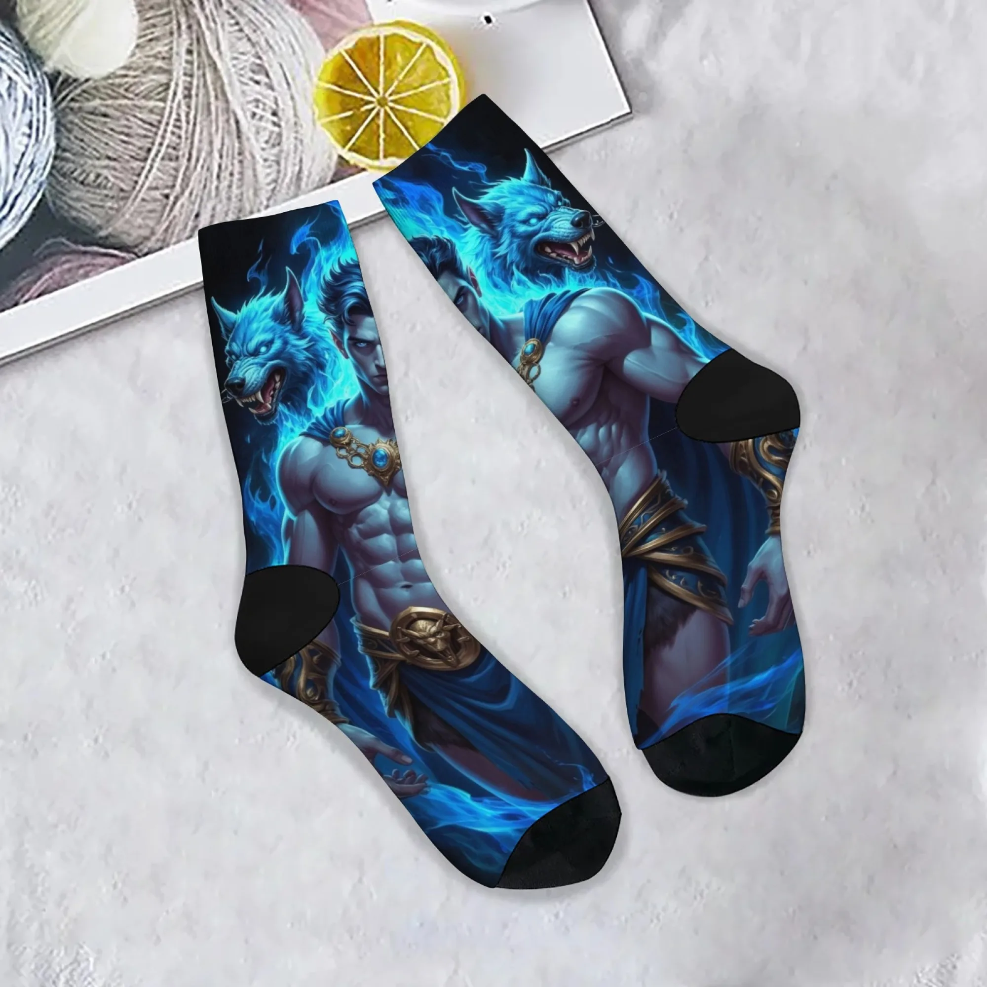 

Werewolf Warrior Fashion Men's Socks Harajuku Style Soft Comfortable Warm Non-slip Socks Crazy Street Hip-hop Casual Party Gift